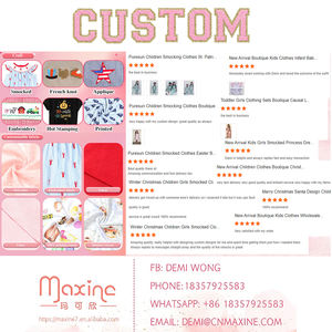 Детская одежда с вышивкой пасхального кролика, детская одежда для девочек, оптовая продажа - Product Image 6