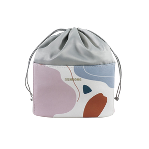 Vietnam 2026 Customize PU Leather Canvas <b>Drawstring</b> Cosmetic Pouch Luxury <b>Makeup</b> Gift Shopping Dust <b>Bag</b> - Product Image 1