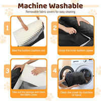 Coussin rehausseur de voiture pour chien en mousse à mémoire de forme personnalisé, motif uni, housse amovible en polaire corail, portable pour la sécurité des animaux de compagnie en voyage