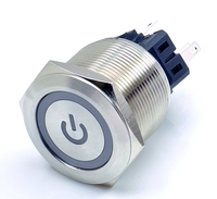 25mm cincin Led 10PIN kustomisasi logo 3V 6V 12V 24V 48V 110V 220V tombol tekan Switch