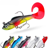 Leurre souple artificiel de 8,5 cm à queue bouclée, coulant, bionique, pour eaux moyennes, type swimbait, pour bar, rivière, lac, eau douce