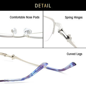 กรอบแว่นตาทรงสี่เหลี่ยมกึ่งไร้ขอบสีเทาแจ็คสำหรับผู้หญิง เลนส์ป้องกันรังสียูวี รุ่น SF9023 ประดับเพชร - Product Image 3