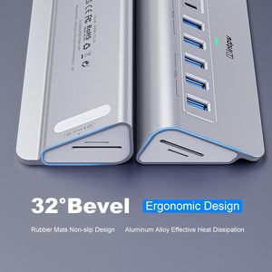 ฮับ USB อลูมิเนียม YH6AC <span class=keywords><strong>Plus</strong></span> 10 พอร์ต ความเร็ว 10Gbps พร้อมพอร์ต USB-A/USB-C 3.2 PD 45W และช่องอ่านการ์ด SD/TF สำหรับแล็ปท็อป/<span class=keywords><strong>iPhone</strong></span> 17/16 - Product Image 5