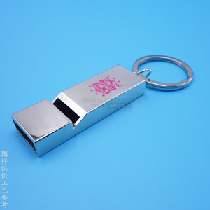 Llavero de Metal con Silbato, Aleación de Zinc, Rectangular, Impresión UV, Níquel Brillante, Personalización Bajo Demanda - Product Image 1