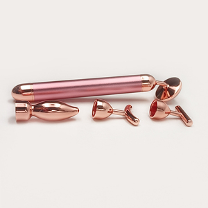 Masseur en or rose avec plusieurs accessoires, instrument de beauté pour le visage, soin de la peau et outil de massage des points d'acupuncture, ton cuivre - Product Image 3