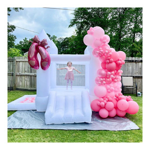 מסחרי לבן ילדים חיצונית מתנפחים boundier טירה הקפצת בית שקופית בית שקופיות כדור בידור של קפיצות - Product Image 1