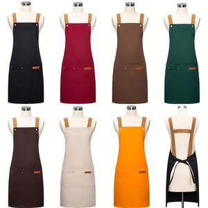 Popular Home <b>Kitchen</b> Cotton Denim Bib <b>Apron</b> Washable Lightweight Eco-Friendly Durable Fashionable Reusable Breathable OEM - Product Image 1
