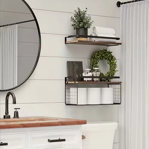 Estante de Almacenamiento Flotante de Madera para Montar en la Pared, Organizador para el Hogar, para Sala de Estar, Baño, Cocina, Decorativo - Product Image 1