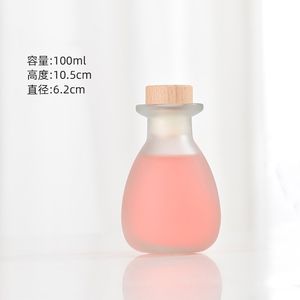 Botella de vidrio transparente y esmerilada al por mayor, vacía, de 100ml, 250ml, 380ml, 500ml, 750ml, con forma de gota de agua, redonda, para vino de frutas y bebidas, con corcho. - Product Image 6