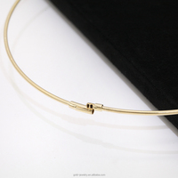 Collier ras-de-cou polyvalent en or 14 carats avec fil de 2,0 mm et fermoir à pression sécurisé, à porter seul ou avec un pendentif pour différentes occasions