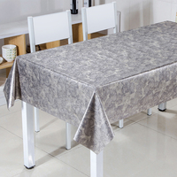 Nappe en PVC RNPT aspect pierre argentée, avec support en tissu, opaque, facile d'entretien pour la maison, la salle à manger, la cuisine, le café
