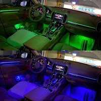 Lampu Ambient LED untuk Porsche Cayenne 958.1 958.2 2010 2011 2012 2013 2014 2015 2016 2017 Lampu Atmosfer 64 Warna di Pintu