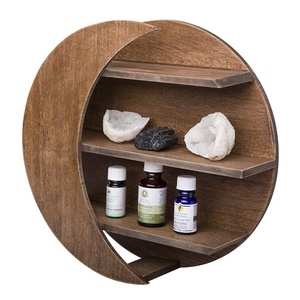 Rak Fase Bulan Celestial Kayu Gantung Coklat Pedesaan Kustom - Product Image 1