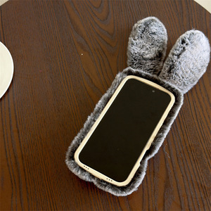 เคสโทรศัพท์ลายกระต่าย 3 มิติ ขนปุยอุ่นๆ สำหรับ iPhone 11 12 13 14 15 16 Pro Max, เคส iPhone 17 Pro ขนเฟอร์แฟนซี - Product Image 4
