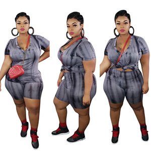 Ensemble court pour femmes, vêtements d'été, existe en grandes tailles, <span class=keywords><strong>5xl</strong></span> - Product Image 3