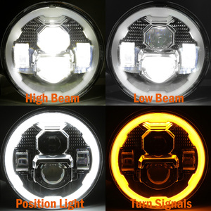 Faros Delanteros LED Halo con Certificación DOT Emark para Jeep Wrangler JK <span class=keywords><strong>Sahara</strong></span> Rubicon 2007-2017, Accesorios Ojo de Ángel para Land Rover Defender 90 110 - Product Image 2