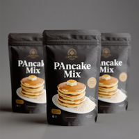 Sachets de mélange pour crêpes et gaufres pour supermarchés, sachets refermables à fermeture éclair, sachets debout en plastique, mélange de farine pour gâteaux, poudre à crêpes, emballage de sachets