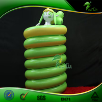 Poupée de câlin verte personnalisée gonflable de fille de serpent de longue queue drôle avec le trou sexy de SPH