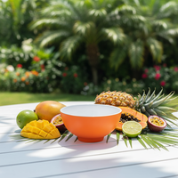 Bol à petit-déjeuner élégant en mélamine orange 11 x 6 cm, poli, écologique, vaisselle de table pour mariage, bol à petit-déjeuner pratique