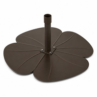 Bases de parasols d'extérieur robustes en acier inoxydable avec revêtement en poudre, forme de fleur décorative, fabrication OEM JH-Mech