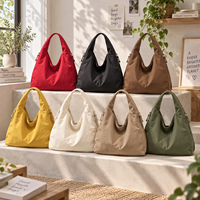 Sac fourre-tout Hobo en Taslon 280g avec poches latérales zippées, en gros, en stock, pour la vente au détail de marques et l'approvisionnement OEM en usine