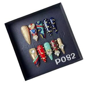 Portez des ongles <span class=keywords><strong>press</strong></span>és artificiels de style rétro vintage haut de gamme, fabriqués à la main, exotiques, en gros, durables - Product Image 5