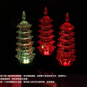 Tour lumineuse en acrylique en forme de pagode de cristal, jouet LED clignotant, jeu de lancer d'anneaux, cadeau pour les places publiques, les vendeurs de rue et les marchés nocturnes - Product Image 5