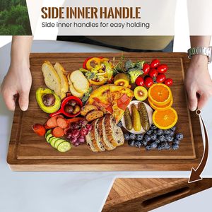 Lớn Keo Gỗ thớt thiết lập cho nhà bếp màu sắc tự nhiên 1.5cm dày tái sử dụng charcuterie Hội Đồng Quản trị với nước trái cây rãnh xử lý - Product Image 3