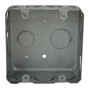 1.0mm d'épaisseur 1/2 pouces et 3/4 pouces Knockouts Boîte électrique carrée en métal galvanisé à 2 bandes - Product Image 2