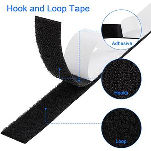 Cinta de gancho y bucle autoadhesiva de nailon negro Tela con patrón de puntos con velcro fuerte para zapatos y bolsos Uso por metro - Product Image 3