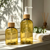 Botol Pompa Kayu Bambu Isi Ulang Wadah Cairan Minyak 50ml 100ml 150ml 300ml Botol Dispenser Minyak Tubuh Kosmetik Minyak Rambut