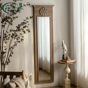 American Style Carved Full Length <b>Mirror</b> Wall Mounted <b>Rectangle</b> Handmade Wedding Decoration Dressing <b>Mirror</b> - Product Image 2