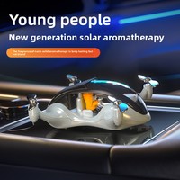 Purificateur d'air solaire rotatif créatif et moderne pour voiture, décoration intérieure de voiture portable haut de gamme en plastique