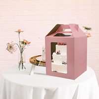 Boîte à gâteau ondulée personnalisée avec poignées fenêtres