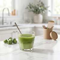Capsules de thé matcha personnalisées avec logo de marque privée, compatibles avec les machines à café, capsules en aluminium, boisson instantanée, capsules de poudre de matcha