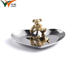 Europe Metal Jewelry <b>Dish</b> Trinket <b>Dish</b> <b>Ring</b> Necklace Small Decorative Plate Jewelry Tray - Product Image 2