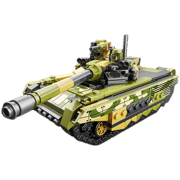 2024 Neue CE Moderne Ausrüstung T90 Kampfpanzer Schwere Maschinen Junge Militärs pielzeug Montage Bausteine Möbel Montage m