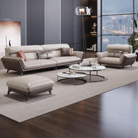 Ensemble de canapés de réception modulaires modernes et simples en cuir Nappa, style nordique, canapé-lit trois places pour la maison, le bureau