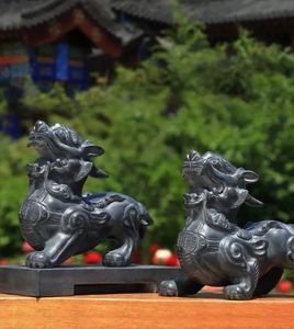 Escultura família Pixiu riqueza atraindo ornamentos cidade casas pedra escultura em pedra esculturas e esculturas pedra artificial - Product Image 3