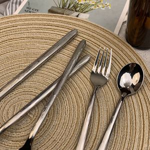 Service de Couverts de Luxe Léger avec Manche Motif Arbre, en Acier Inoxydable, Fourchette Cuillère Couteau, Finition Miroir, pour Restaurant - Product Image 2