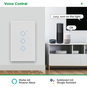 Các nhà sản xuất tuya gang nhà dẫn ánh sáng cảm ứng thủy tinh điện từ xa Alexa không dây thông minh Wifi tường chuyển đổi và ổ cắm - Product Image 4