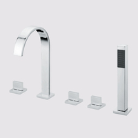Haute qualité économie d'eau Style moderne luxe brossé doré fini laiton salle de bain baignoire mitigeur robinet