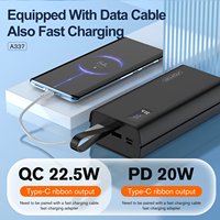 A337 Çok Satan Güçlü 22.5W PD QC3.0 Kablosuz Şarjlı Ultra İnce Çıkarılabilir Hızlı Şarjlı 30000mAh Powerbank Fabrikası