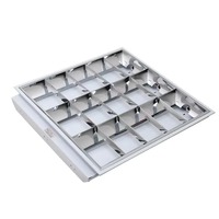 Jpungsun 2X2ft Plafond Encastré Grille Lumière 600*600mm Persienne Grille Lumière Montage 4x9w T8 Grille Fluorescent Luminaire