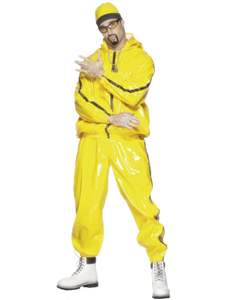 Deux pièces ensembles survêtement hommes <span class=keywords><strong>rappeur</strong></span> costume jaune à capuche vêtements de sport survêtement adulte déguisement - Product Image 2