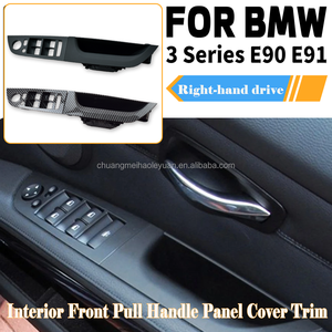 <span class=keywords><strong>BMW</strong></span> série <span class=keywords><strong>3</strong></span> E90 E91 panneau de porte intérieur tirer revêtement d'habillage 316 318 320 325 328 poignée intérieure de voiture Beige noir carbone ABS matériel - Product Image 5