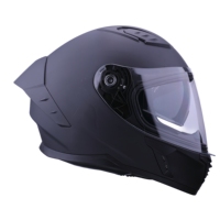 Casque de moto intégral à visière double ABS noir et rouge pour homme et femme, universel, quatre saisons, certifié ECE/DOT, 1 an