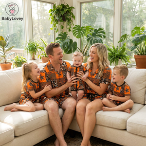 Pijamas Familiares de Bambú Viscosa Transpirable Babylovey, Ropa de Dormir de Diseño Personalizado para <span class=keywords><strong>Padres</strong></span> y Niños Pequeños - Product Image 4