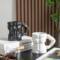 Tasse en céramique 3D Homme Musclé Nouveauté – Mug à café en porcelaine en forme de corps musclé – Cadeau amusant