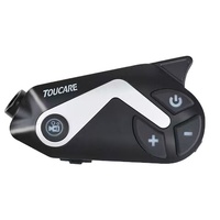Caméra de casque TOUCARE T50 1080P avec interphone intégré, contrôle Mesh pour 2 motards, portée 1200M, IP67, pour Vlogging et Conduite à Moto